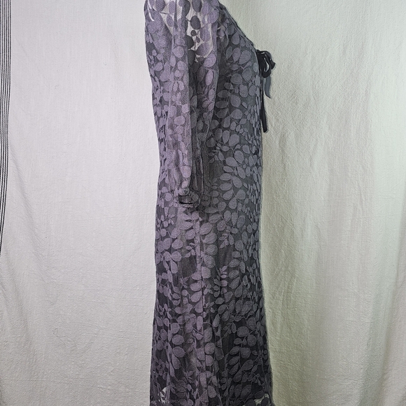 Garnet Hill Boheme Easy Gray Lace Dress SZ 4 Wedding Party Formal - Picture 3 of 12